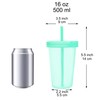 Youngever 9 Sets 16 Ounce Plastic Cups with Lids and