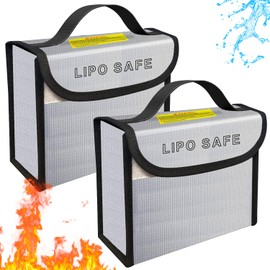 IANDAIROK 2PCS 185 * 75 * 150mm Lipo Battery Safe Bag Fireproof Charging Bag for RC Lipo Battery Pack Storage Charging Transport, Home Office Travel Lipo Safe Storage Pouch