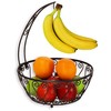 SimpleHouseware Fruit Basket Bowl with Banana Tree Hanger, Bronze