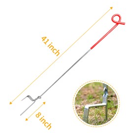 Pig Tail Step in Fence Post, 41 Inches Metal Stainless Steel for Garden, Farm and Livestock, Ideal for Electric Fence Posts Easy to Move and Install Pack of 30 Red