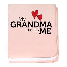 CafePress My Grandma Loves Me Baby Blanket, Super Soft Newborn Swaddle