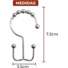 Mebix TRD Kit De 12 Ganchos para Cortinas de baño
