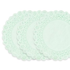 25 Pack -10 inch Pastel Candy Mint Green Color Paper Lace DOILIES | Individually Quality Hand Dyed for Wedding, Baby Shower and Party Event Table Decor | Use as Elegant Placemats, Table centerpieces