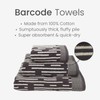 Allure Pack of 2 Barcode Stripe Bath Towels 70 x