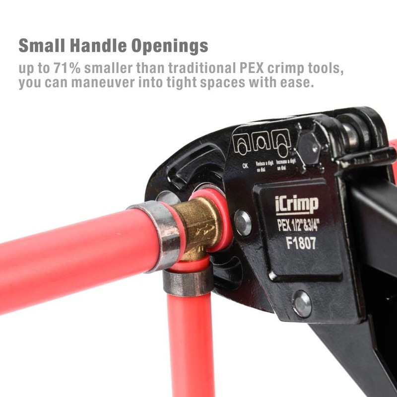 IWISS Combo Angle Head Pex Pipe Plumbing Crimping Tool for