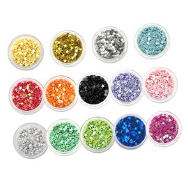 WOONEKY Star Shaped Nail Glitter Charms DIY Nail Art Sequin Stars for Creative Designs and Craft Projects