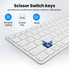 Bnnwa Wireless Bluetooth Keyboard Full-Size Silent Keyboard-Silver White