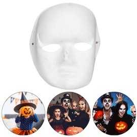 FAUOSWUK 5pcs White Mask, White Blank Face Masks Paintable Paper Mache Mask Fancy Dress Masks Adult Blank Drawing Mask for Costume Party Cosplay (cat face)