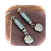 Etched Silver and Patina Dangle Earrings. Jewelry Earrings for Women