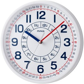 MAG W-736WH-Z Wall Clock, Educational, Analog, Plastic Windshield, White