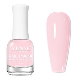 MIZHSE - Esmalte de uñas de secado rápido, esmalte de uñas rosa claro no gel de secado al aire, 15 ml 0.5 onzas líquidas, acabado brillante en tono pa