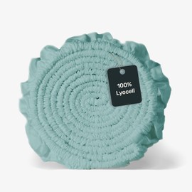 twenty:three Lyocell Fitted Sheet, 200 x 200 cm, Mint Green, 100% Tencel, Derived from Eucalyptus, High Quality, Sustainable, Breathable, Luxury, Hypoallergenic