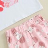 Easter Outfit Baby Girl Short Sleeve Bunny Chick Print Tops
