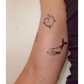 2 Sheets Temporary Whale Tattoo Wave Tattoo Anchor Tattoo Dolphin Tattoo Fake Tattoo LC116 117