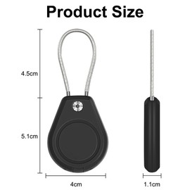AXFEE 2PC Airtag Case with Wire Rope, Security Lock Steel Cable Tracker, Full Cover Style