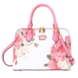 YPuzro Cute Floral Purses for Women Small Crossbody Bags Zip Satchel Bag Trendy Womens Tote Handbags Shoulder Bag Pink Flower