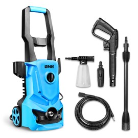 DNA MOTORING TOOLS-00227 Up to 1813 PSI 1.45 GPM IPX5 1500W Electric Pressure Washer Car Wash Machine with Adjustable Nozzle Spray Soap Bottle, for Yard Car Driveway Patio Deck Cleaning (Blue)