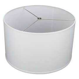 FenchelShades.com 18" Top Diameter x 18" Bottom Diameter 12" Height Cylinder Drum Lampshade USA Made (Linen White)