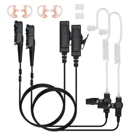 Seekingtec【2 Pack XPR 3500e Earpiece with Mic for Motorola Radio,XPR 3300e XPR3500 XPR3000 XPR3300 Walkie Talkie XPR 3300 3500 3300e 3500e Headset with Mic PTT +2 Earmolds+2 Eartips