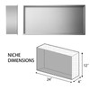 SaniteModar Shower Niche 12" X 24", Brushed Stainless Steel Niche