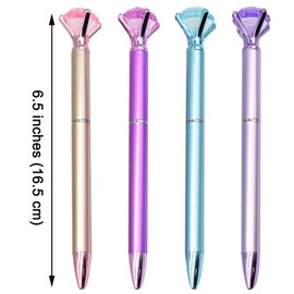 Maydahui 24 PCS Diamond Ballpoint Pen With 24 PCS Refills Black Ink Retractable Crystal Jewel Pens Bling Metal Design for Girls Women Party Valentine's Day