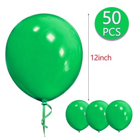 HYKJNBW HYKJNBW Green Balloons 12 inch 50 pack Strong Thicken Green Latex Balloons Round Helium Balloon for Birthday Kids Party Weddings Baby Shower Christmas Decorations Accessories