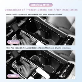 LUWU for 2024 Santa Cruz Accessories - for 2022 2023 2024 Hyundai Santa Cruz Door Slot Mats Cup Holder Insert Coaster Center Console Liners Mats White Trim - 13 PCS/Sets