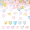 KISSITTY 110 Pcs Transparent Acrylic Heart Beads Cute Love Frosted