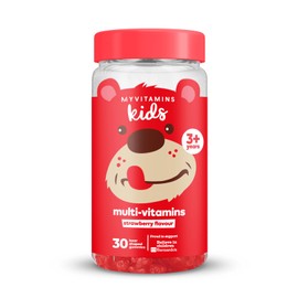 Myvitamins Kids Multivitamin Gummies – Strawberry Flavour Gummies with 8 Essential Vitamins – Vitamin C, D3, B6 & A – Daily Immune & Eye Support for Children