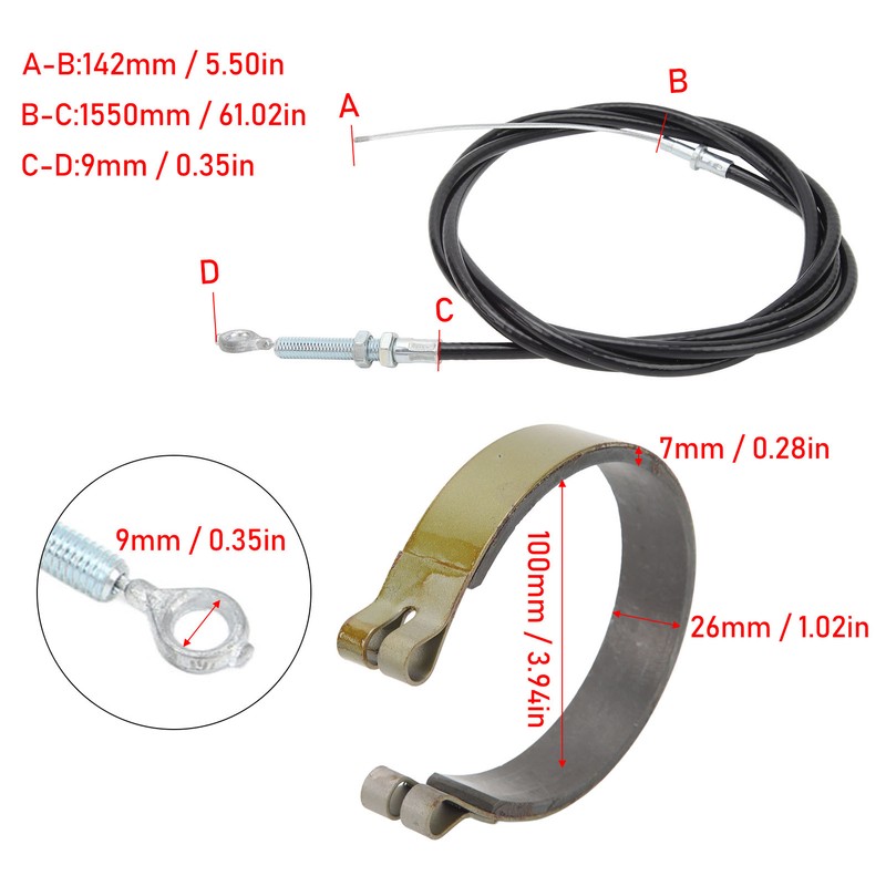 4in Rear Brake Band Pins Kit with 1.55m Throttle Pull