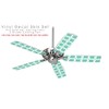 Squared Seafoam Green - Ceiling Fan Skin Kit fits most