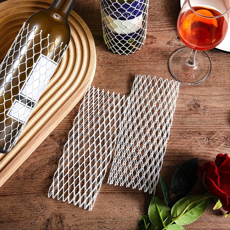 200 Pcs Mesh Bottle Sleeve 7.8 Inch Long Wine Mesh