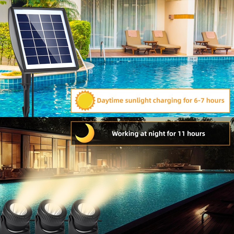 Solar Garden Light Water Resistant 2200mAh Solar Walkway Light for