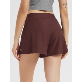 ODODOS Women's Lounge Shorts Ultra Soft Stratum Tech 3" Inseam Comfy Sleep Bottoms Moisture Wicking UPF 50+ Casual Shorts, Java Heather, Medium