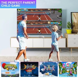 YRPRSODF TV Game Console Built in 100+ Games, Handheld Video Game System with 2.4G Wireless Gamepad Somatosensory Control, HD Output, Home Interactive& Puzzle Games,Grey