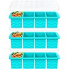 3-Pack Silicone Freezer Trays with Lid, Soup Freezer Container Molds,