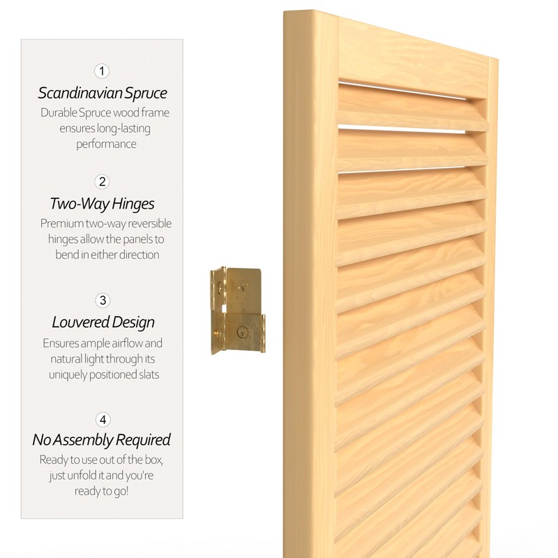 Red Lantern SS-BEAD-Natural-4P Room Divider, 4 Panel, Natural