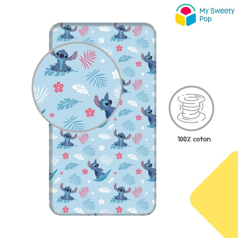 My sweety pop - Fitted Sheet Stitch Blue 1 Piece