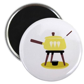 CafePress Fondue Pot Magnets 2.25" Round Magnet (10 pack)