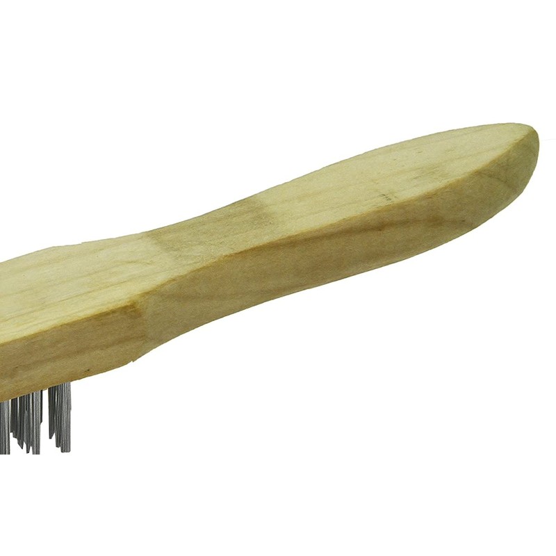 Rolson 42849 4 Row Wooden Handle Wire Brush