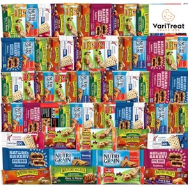 Healthy Snack Box 66 individually wrapped snack bars by VariTreats -Perfect Snacks for Adults, Office, School, College, (66 Count)