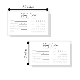 Plant Care Cards | Physical Printed 2" x 3.5" inches Business Card Size | Plant Care | Minimalist White Design