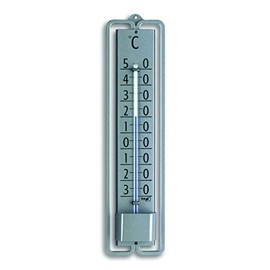 TFA Dostmann Analoges Innen-Außen-Thermometer NOVELLI DESIGN, 12.2001.54, aus Metall, wetterfest, grau