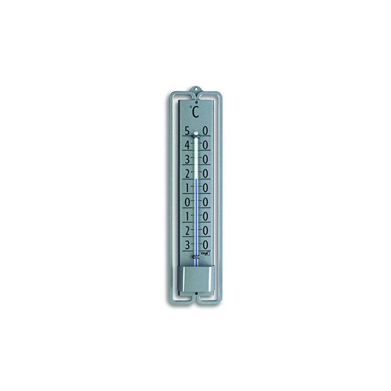 TFA Dostmann Analoges Innen-Außen-Thermometer NOVELLI DESIGN, 12.2001.54, aus Metall, wetterfest,