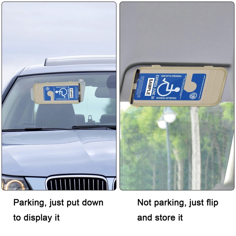 Handicap Placard Holder for Auto, Wisdompro Disabled Parking Permit Sign