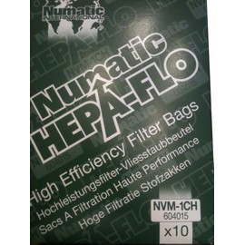 NaceCare NVM1CH Hepa-Flo Vacuum Replacement Bag, for 30, 180, 200 Model Vacuums (Pack of 10)