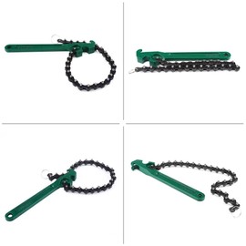 Llave de cadena de 12 pulgadas/8 pulgadas opcional tipo cadena de coche, llave de filtro de aceite, herramienta de extracción ajustable (12 pulgadas) herramientas de mantenimiento automático
