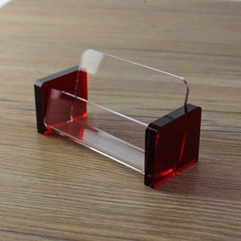 Acrylic Business Card Holder Plastic Desktop Dispenser Display Stand Card Organizer Transparent Card Box Desktop Display 1 Pcs Red