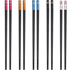 DOETYD 5 Pairs Fiberglass Chopsticks Reusable Fiberglass Chop Sticks Set Non Slip Fancy Dishwasher Safe Easy to Clean Japanese Chinese Korean Chopsticks for Kitchen & Dining Sushi Rice