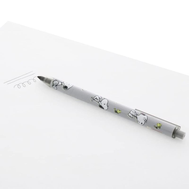 Sunstar Stationery S4482891 Snoopy Pencil, Metal Pencil, Metasil, Knock, Gray
